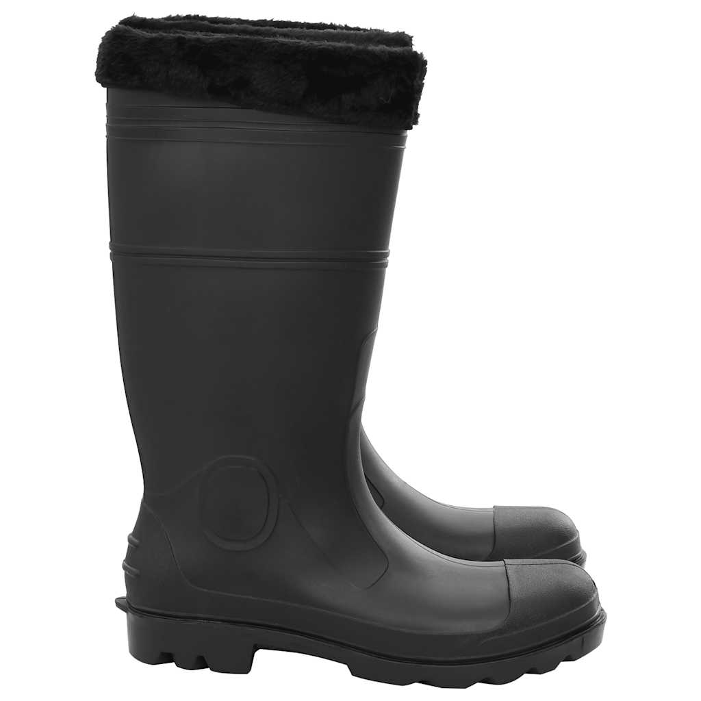 Rain Boots with Removable Socks Black Size 45 PVC