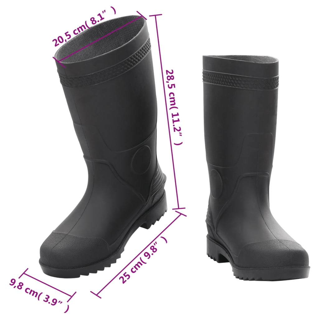 vidaXL Rain Boots Black Size 40 PVC