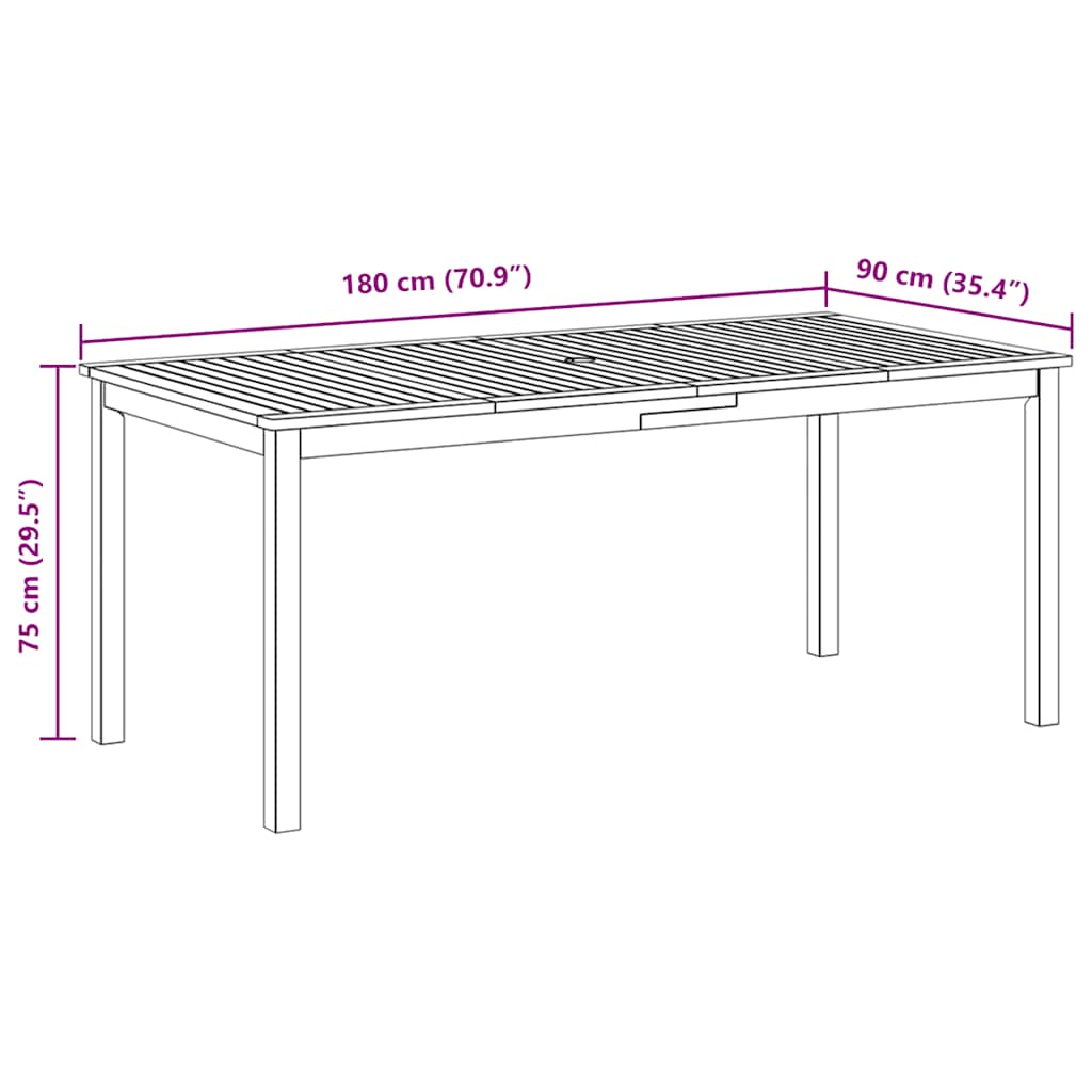 Dining Table | Brown | Solid acacia wood | Large | Durable | Dining Table