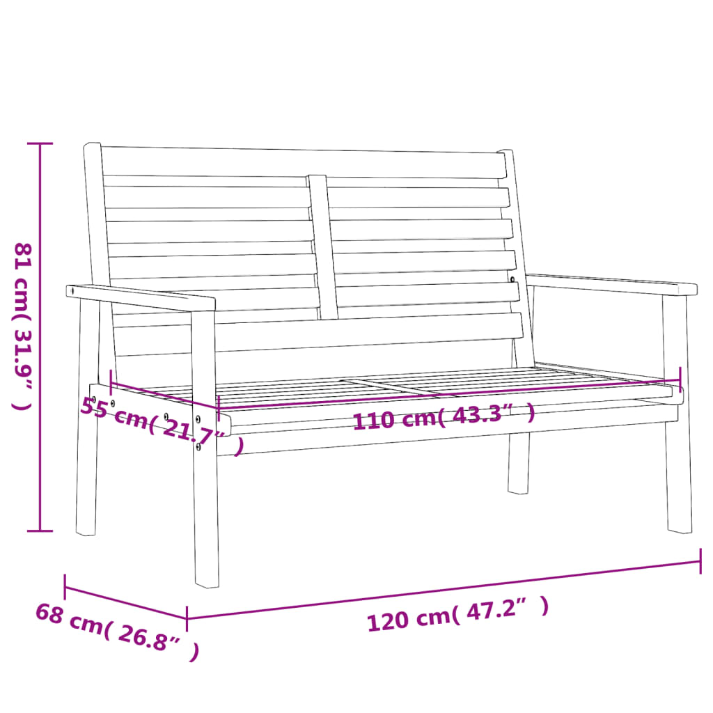 Garden Set Solid Wood Acacia