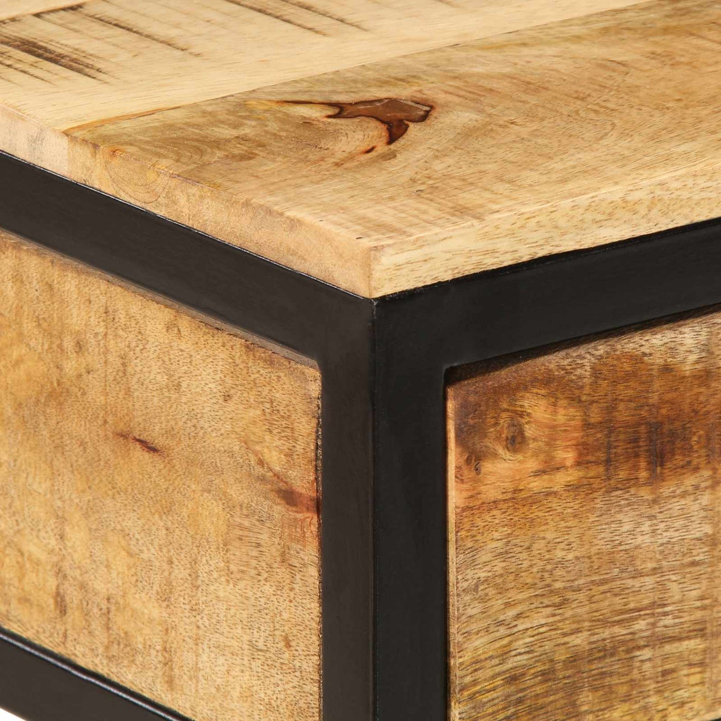 Bedside Table Brown 40 x 35 x 50 cm Solid Mango Wood and Metal