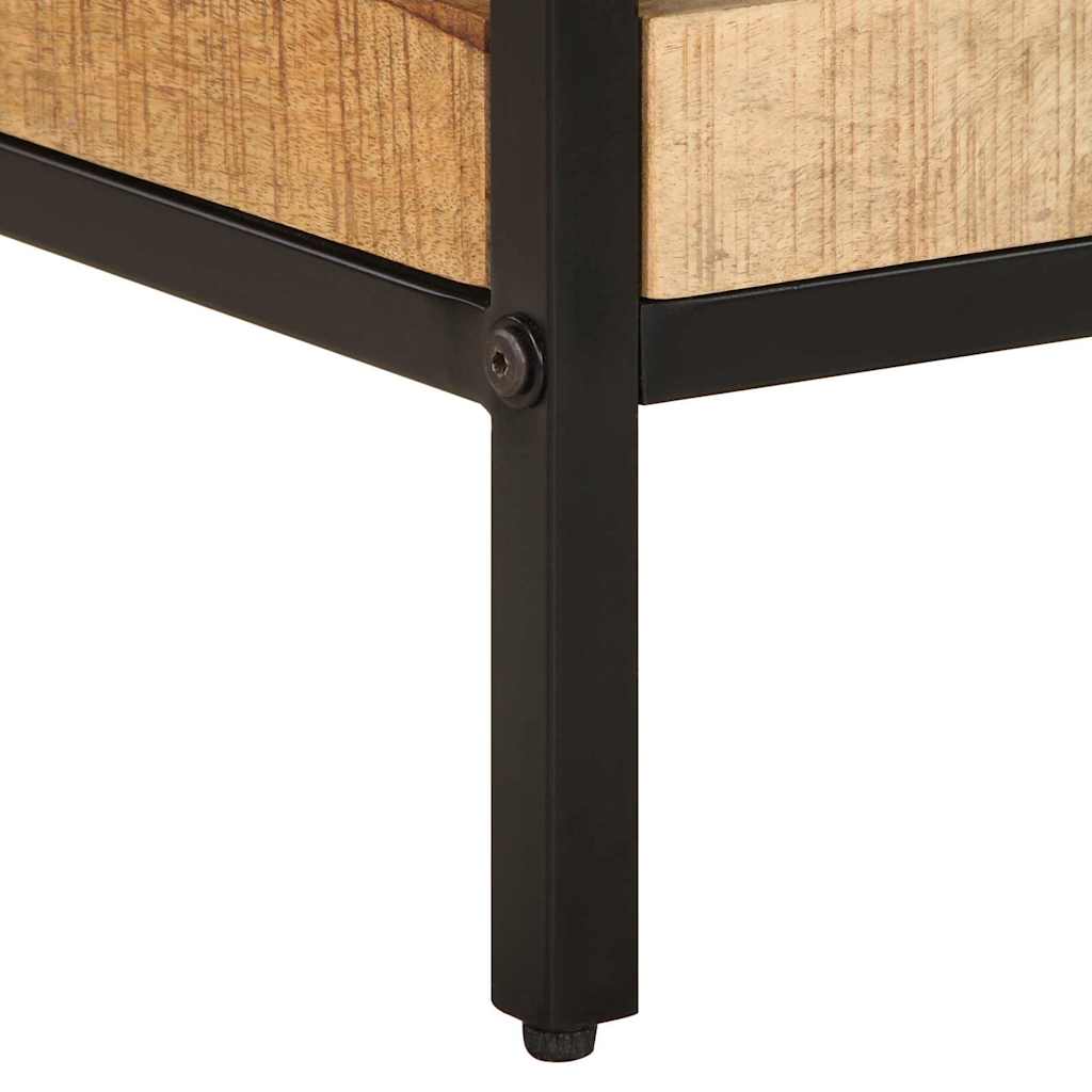Side Table with Shelf Brown 35 x 35 x 45 cm Solid Mango Wood