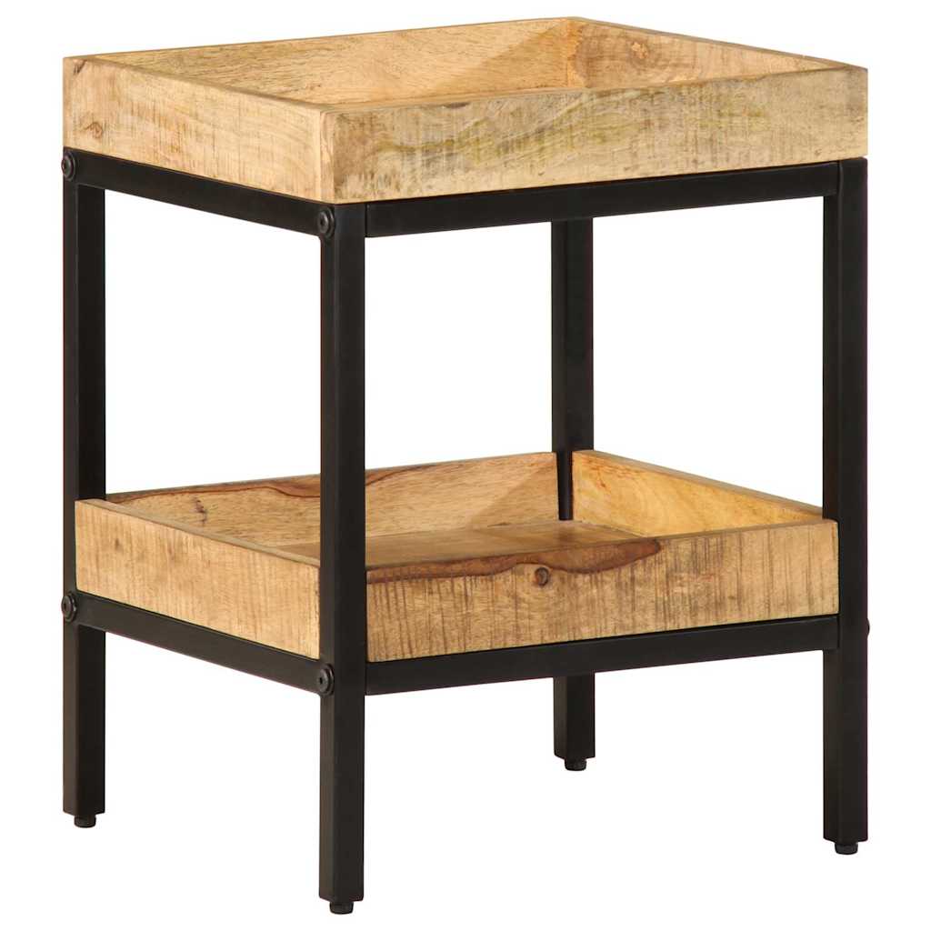 Side Table with Shelf Brown 35 x 35 x 45 cm Solid Mango Wood