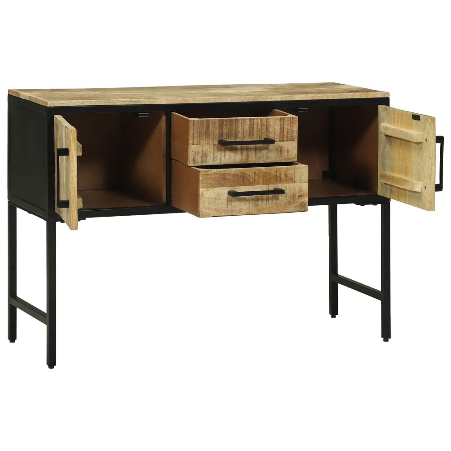 Console Table with Door Brown 100 x 35 x 70 cm Solid Mango Wood