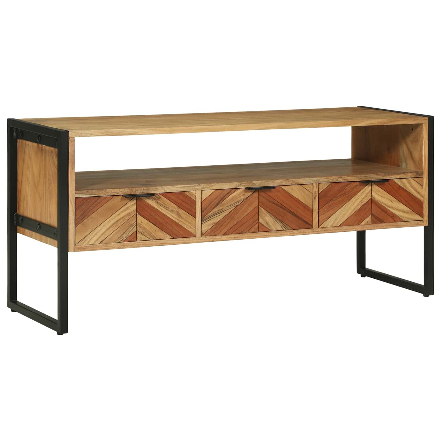 TV Cabinet with Drawer Brown 100 x 35 x 50 cm Solid Acacia Wood