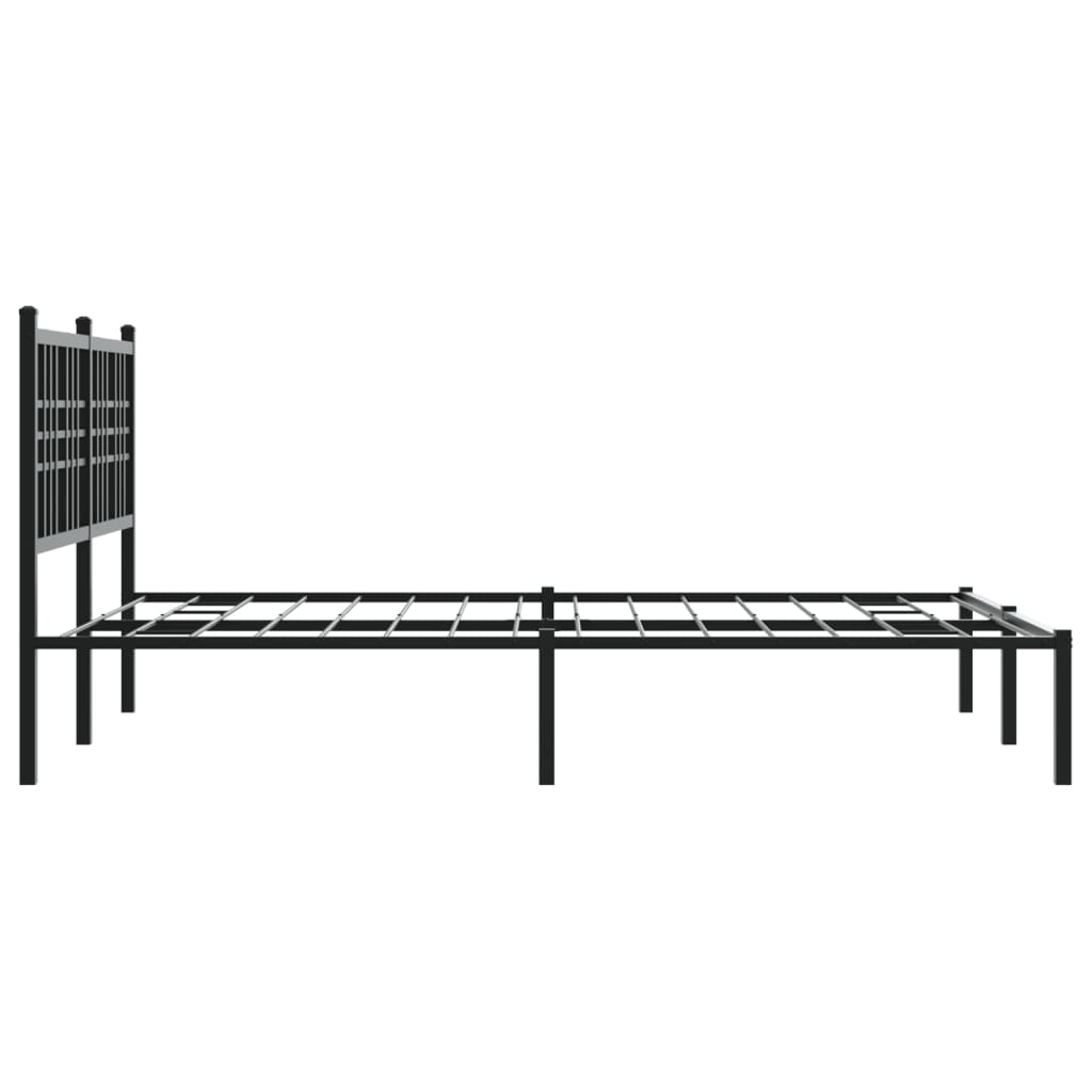 vidaXL Metal Bed Frame without Mattress with Headboard Black 120x200cm