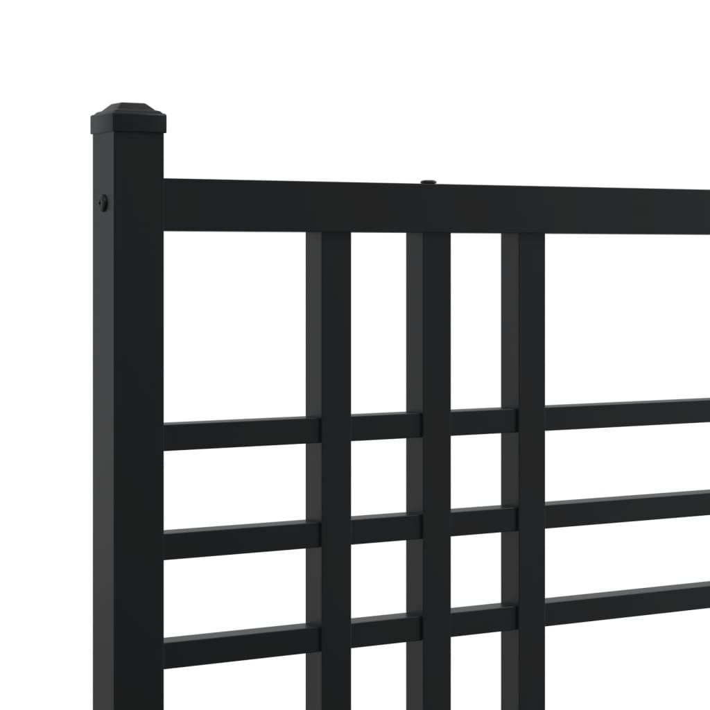 vidaXL Metal Bed Frame without Mattress with Headboard Black 120x200cm