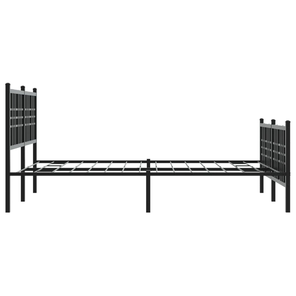 vidaXL Metal Bed Frame without Mattress with Footboard Black 137x190cm