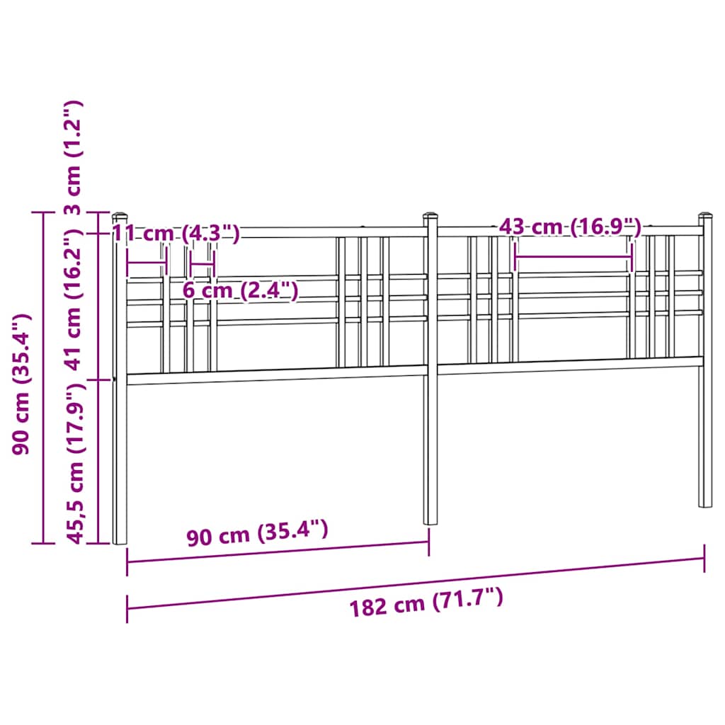 Metal Replace Headboard White 180cm