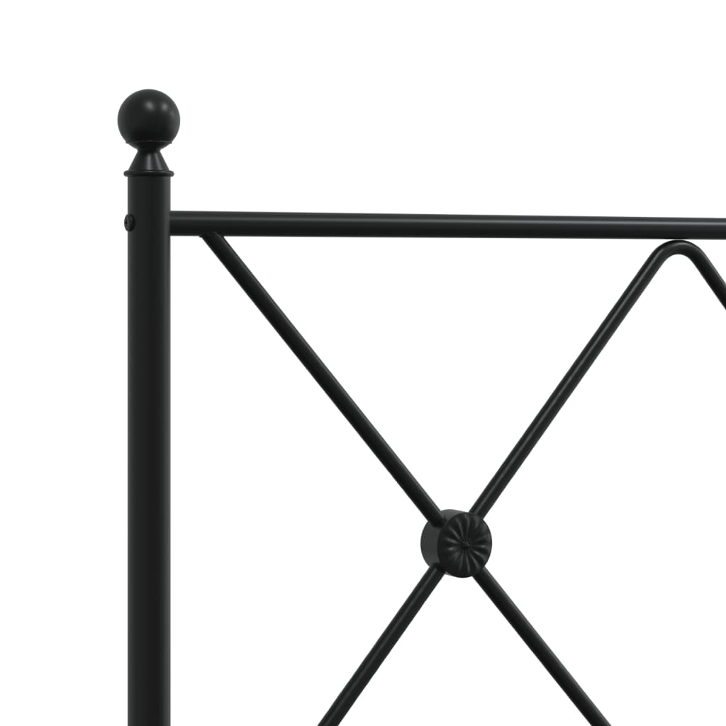 vidaXL Metal Bed Frame without Mattress with Headboard Black 90x190cm