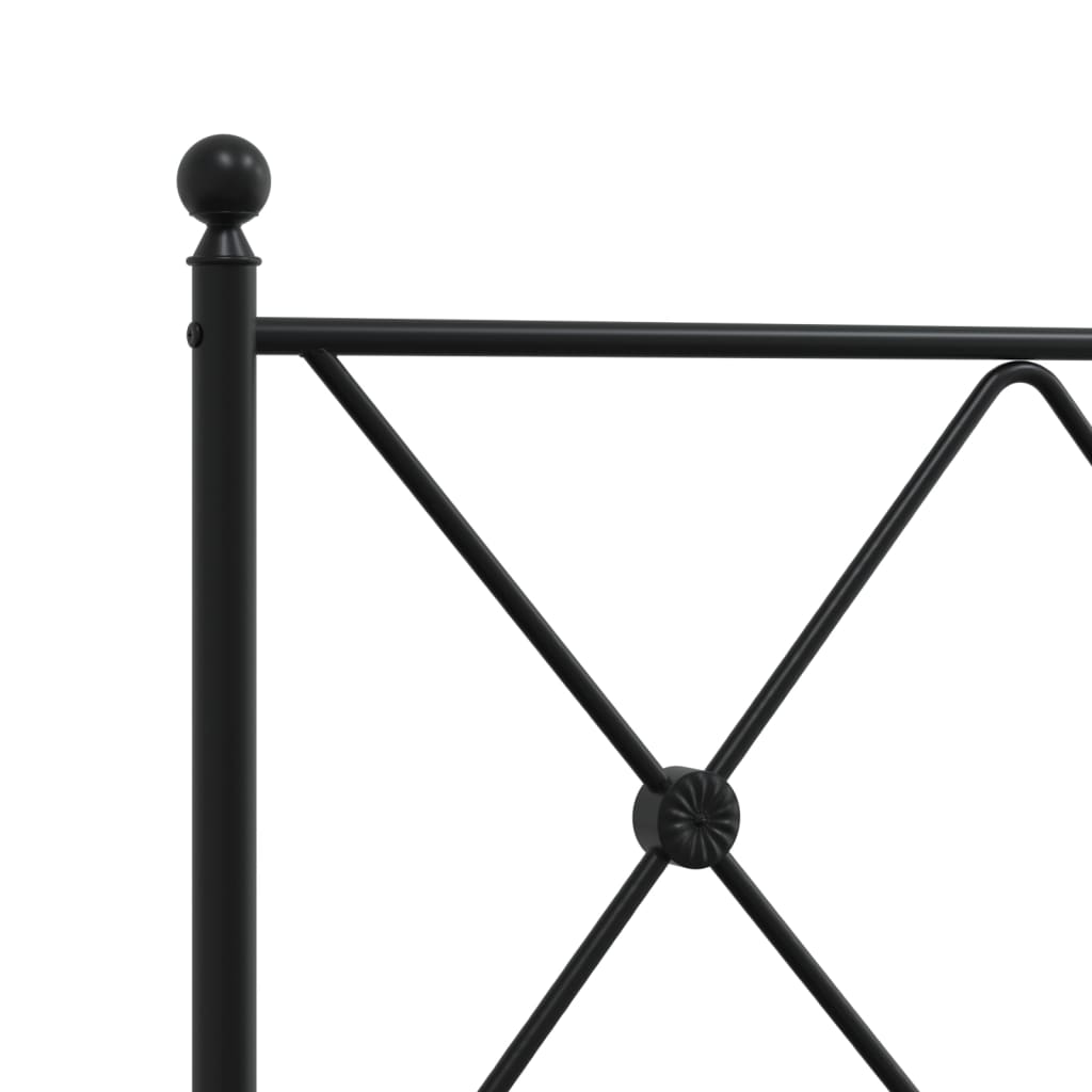 vidaXL Metal Bed Frame without Mattress with Headboard Black 100x190cm