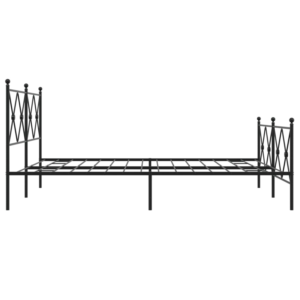 vidaXL Metal Bed Frame without Mattress with Footboard Black 160x200cm