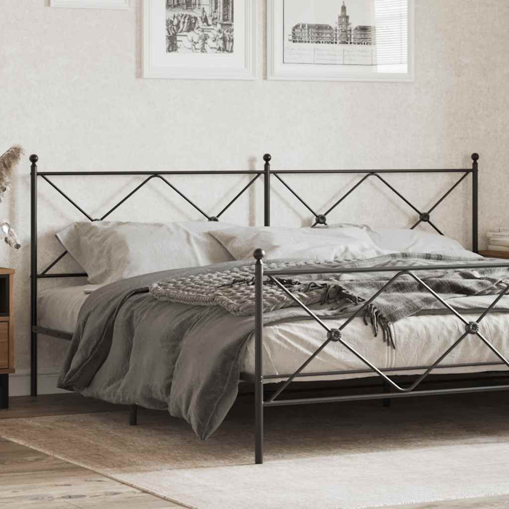 Metal Replace Headboard Black 200cm