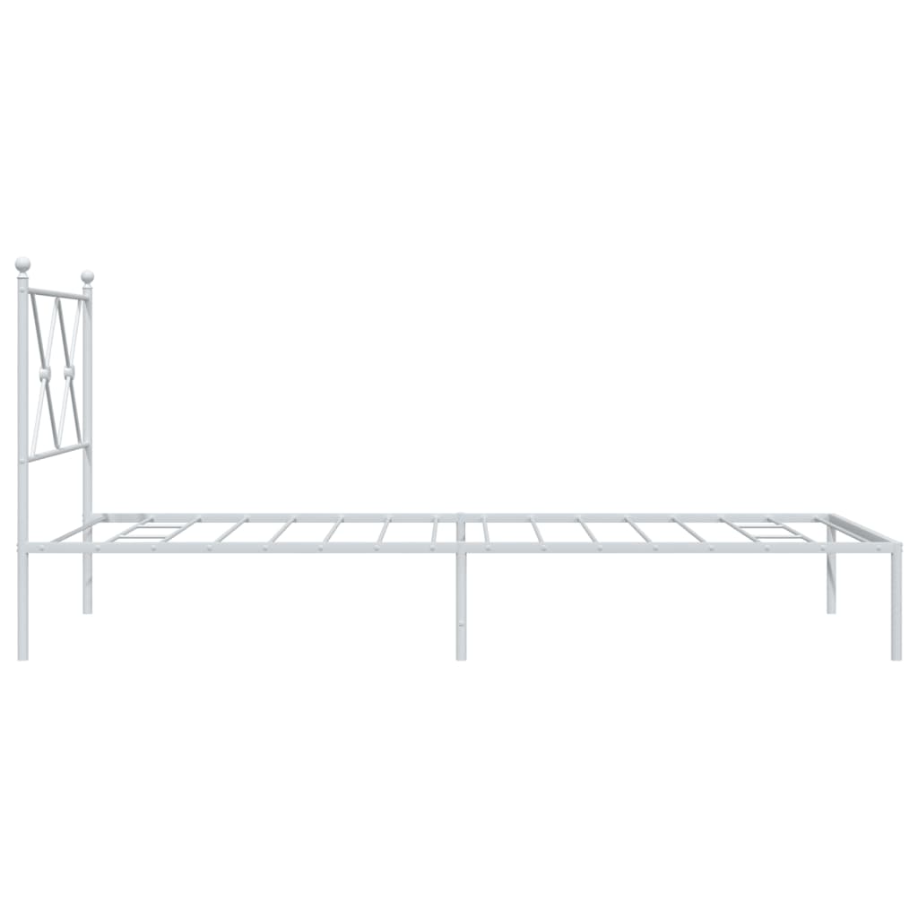 vidaXL Metal Bed Frame without Mattress with Headboard White 90x190cm