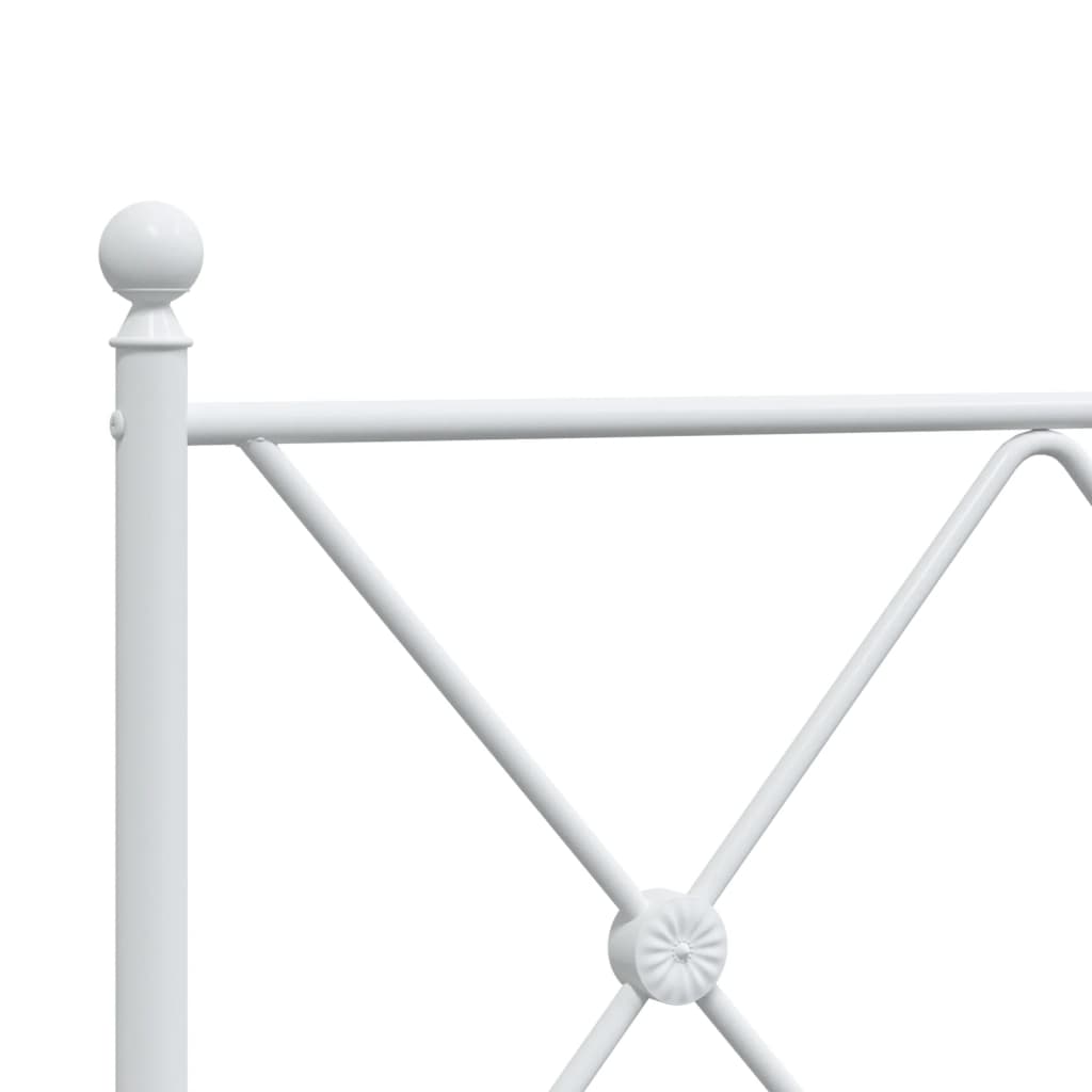 vidaXL Metal Bed Frame without Mattress with Headboard White 90x190cm