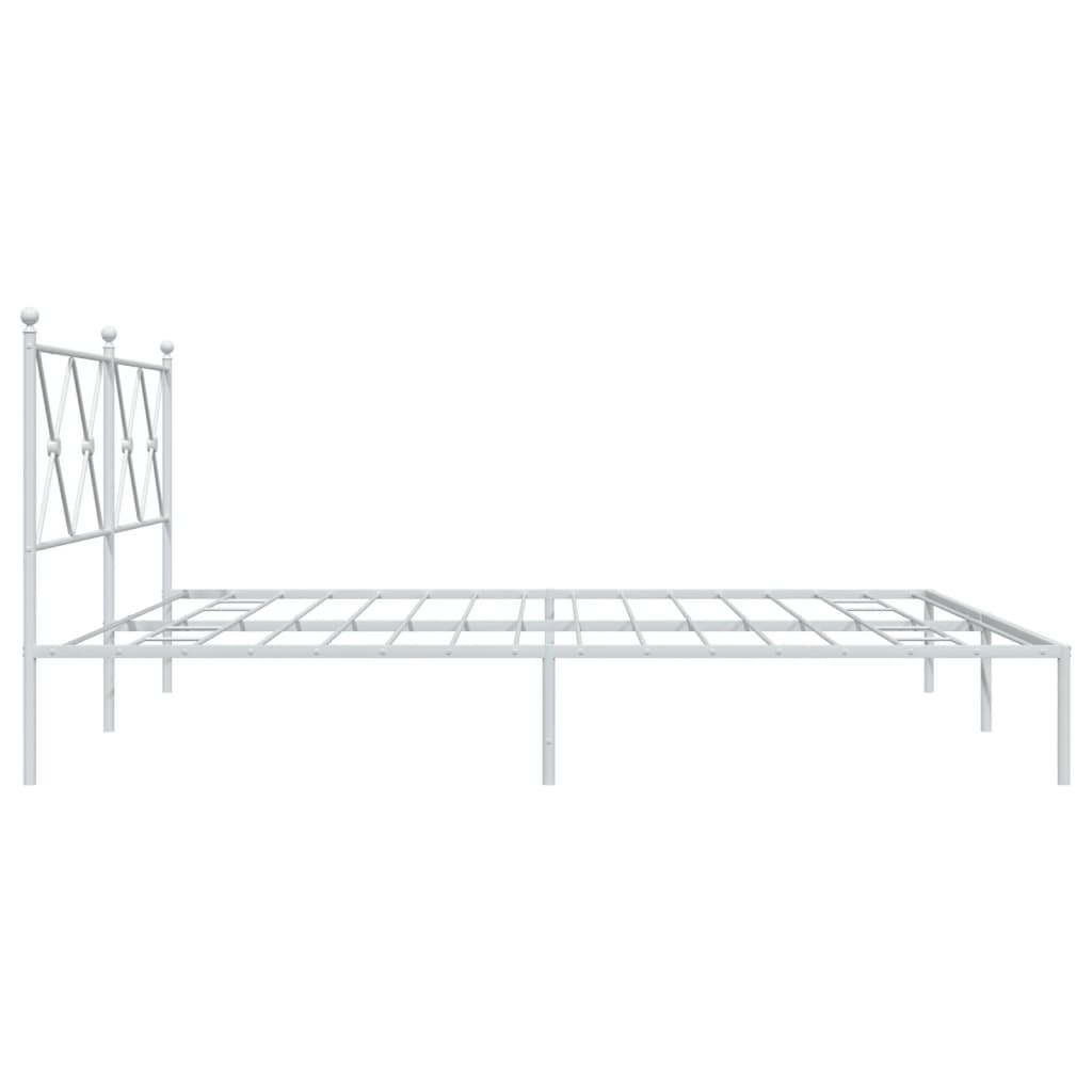 vidaXL Metal Bed Frame without Mattress with Headboard White 180x200cm