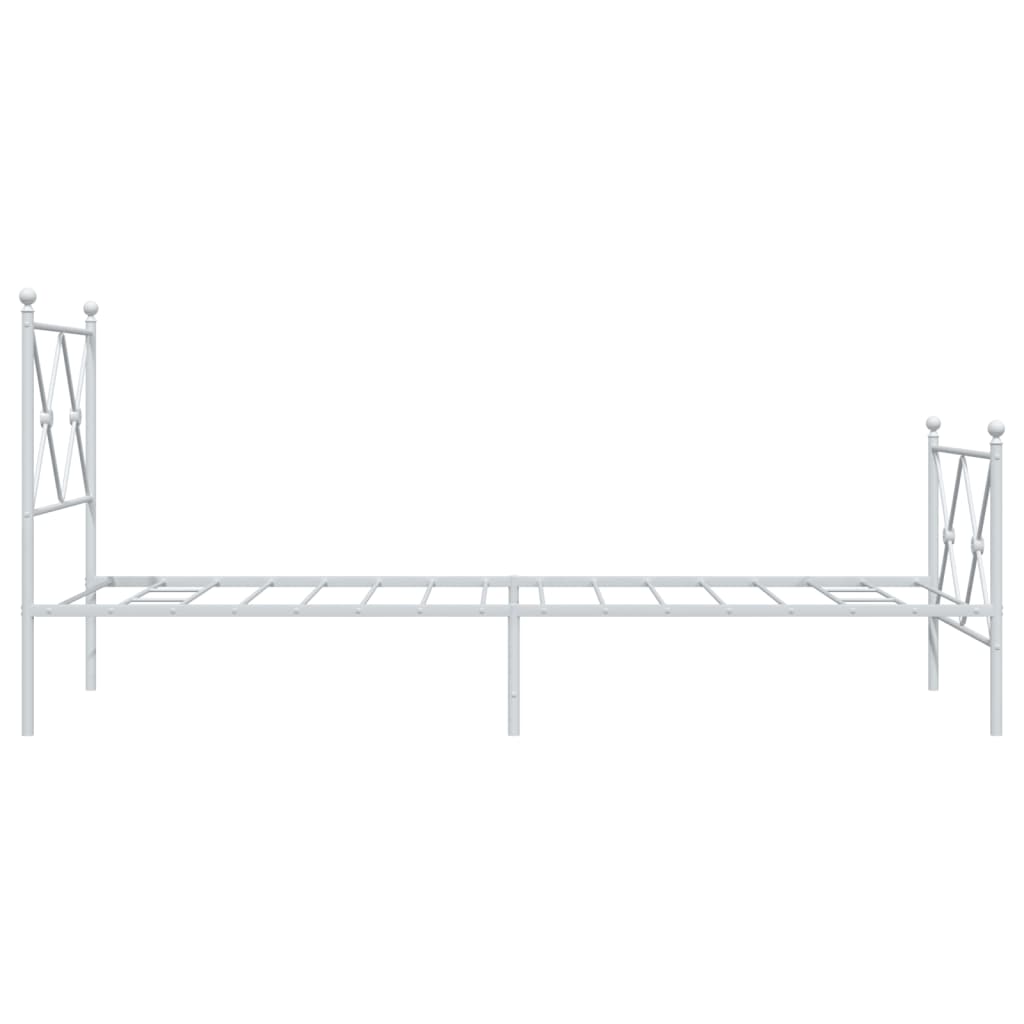 vidaXL Metal Bed Frame without Mattress with Footboard White 80x200cm