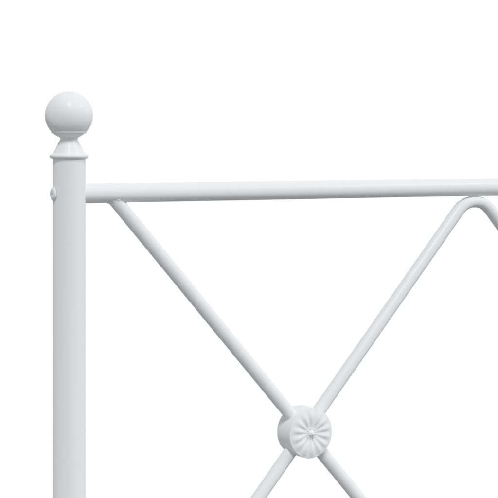 Metal Bed Frame without Mattress with Footboard White 100x200cm