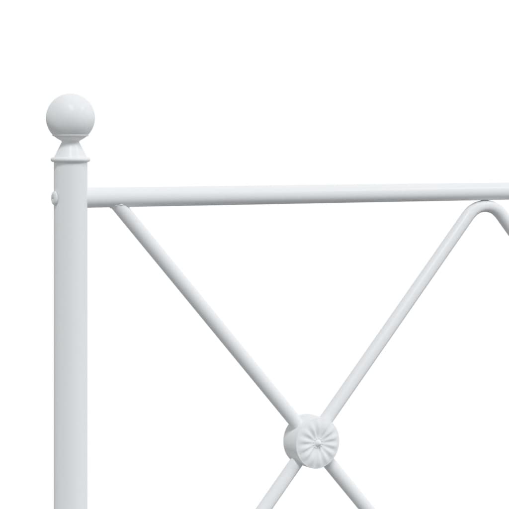 Metal Bed Frame without Mattress with Footboard White 140x200cm