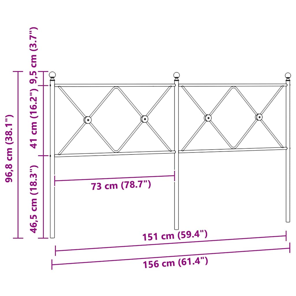 Metal Replace Headboard White 150cm