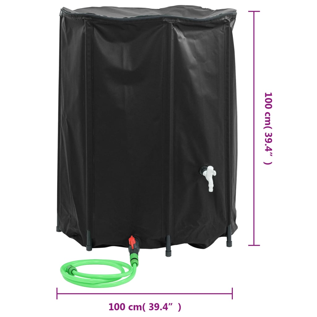 vidaXL Water Tank with Tap Foldable 750 L PVC