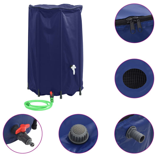 vidaXL Water Tank with Tap Foldable 500 L PVC