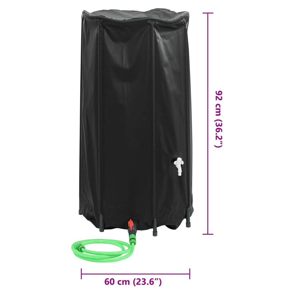 vidaXL Water Tank with Tap Foldable 250 L PVC