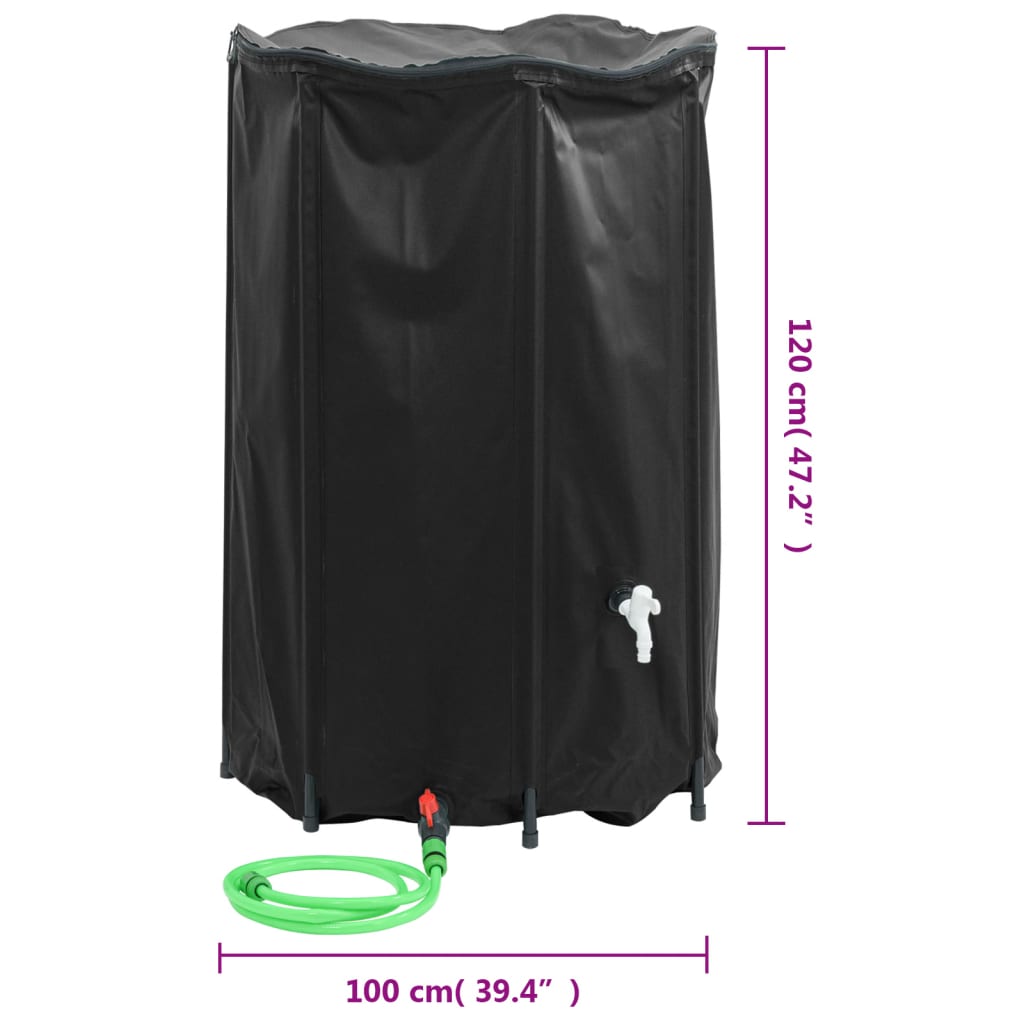 vidaXL Water Tank with Tap Foldable 1000 L PVC