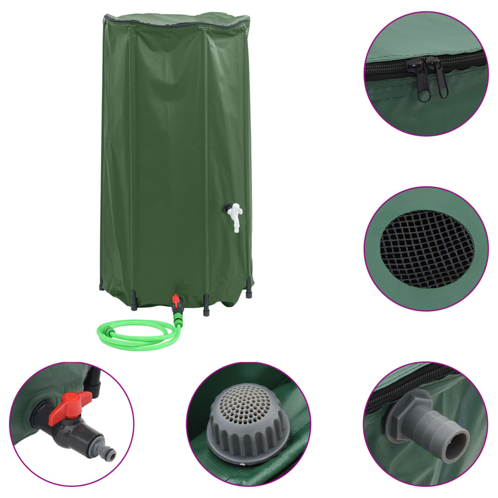 vidaXL Water Tank with Tap Foldable 100 L PVC