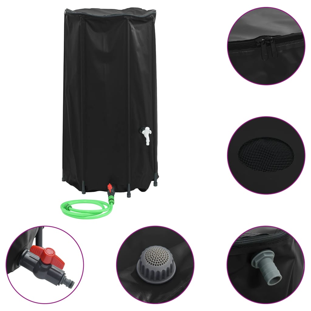 vidaXL Water Tank with Tap Foldable 100 L PVC