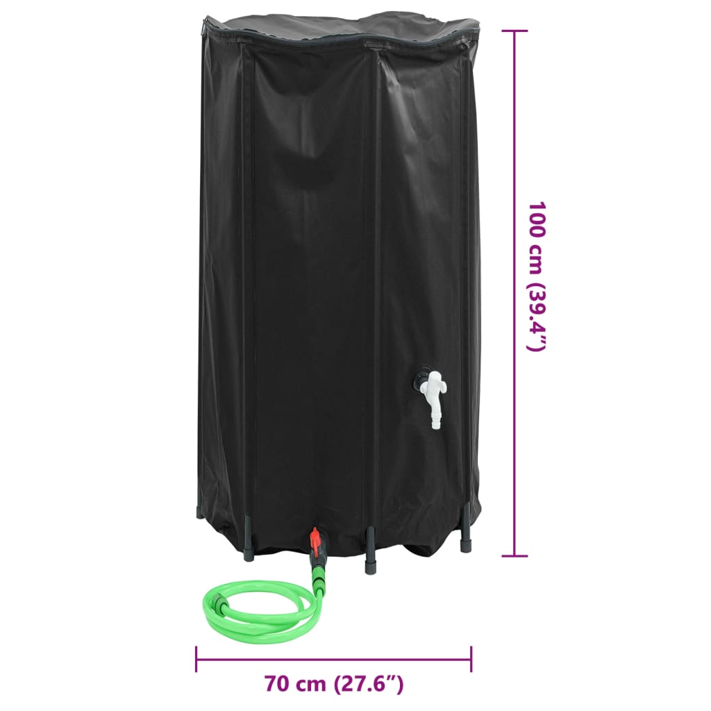 vidaXL Water Tank with Tap Foldable 380 L PVC