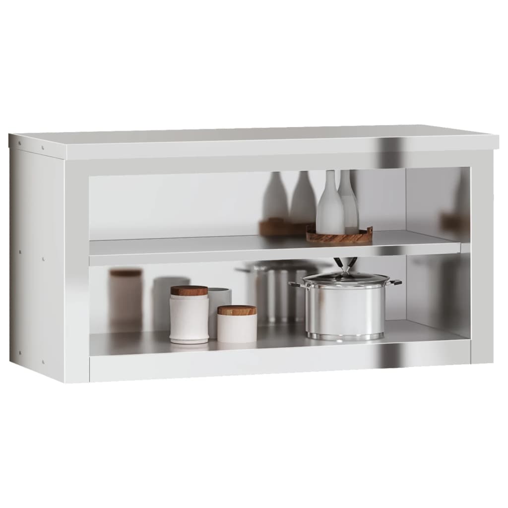 vidaXL Kitchen Wall Cabinet with Shelf Stainless Steel