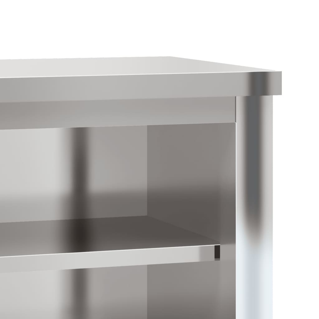 vidaXL Kitchen Wall Cabinet with Shelf Stainless Steel