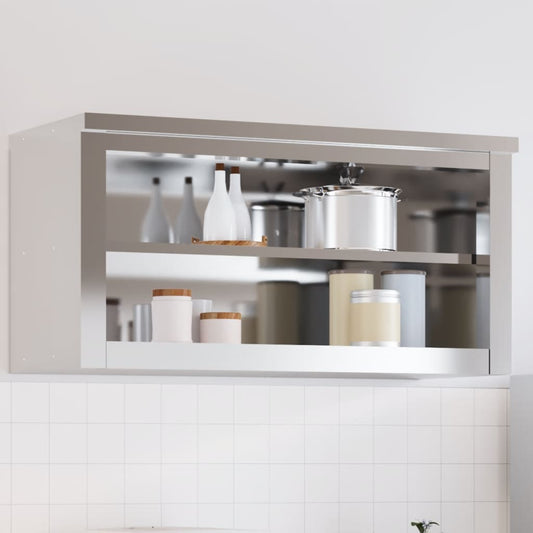 vidaXL Kitchen Wall Cabinet with Shelf Stainless Steel