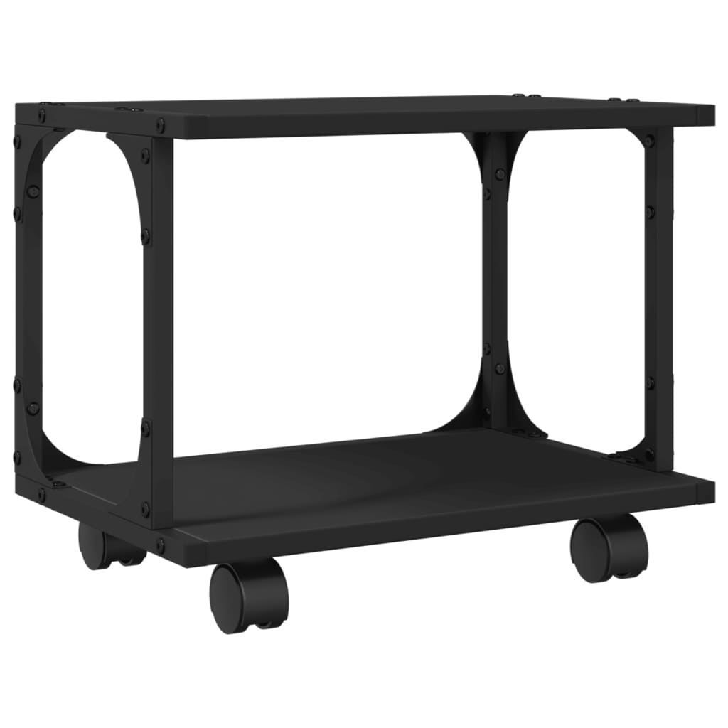 Printer Stand 2-Tier Black 41x28x33,5 cm Engineered Wood