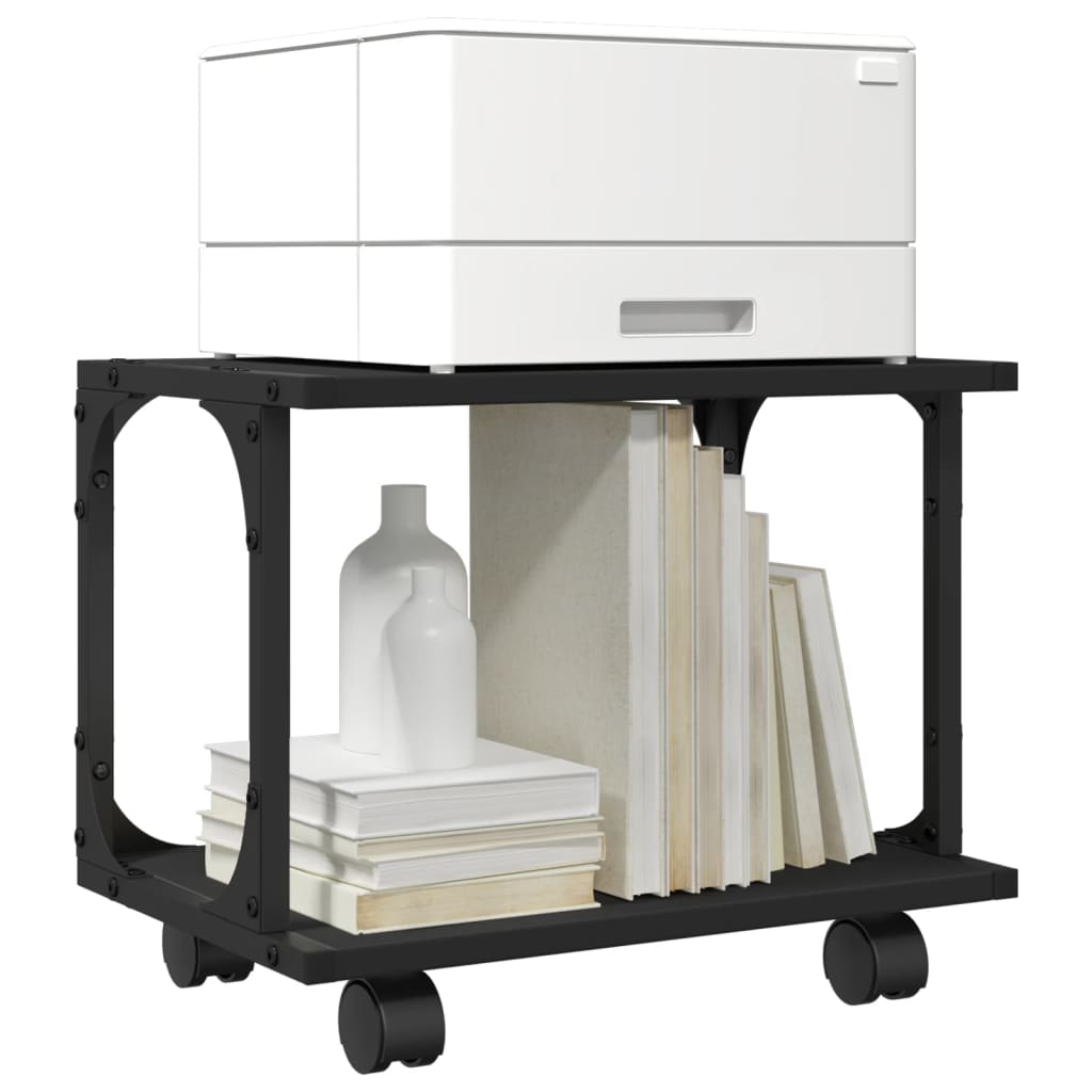 Printer Stand 2-Tier Black 41x28x33,5 cm Engineered Wood