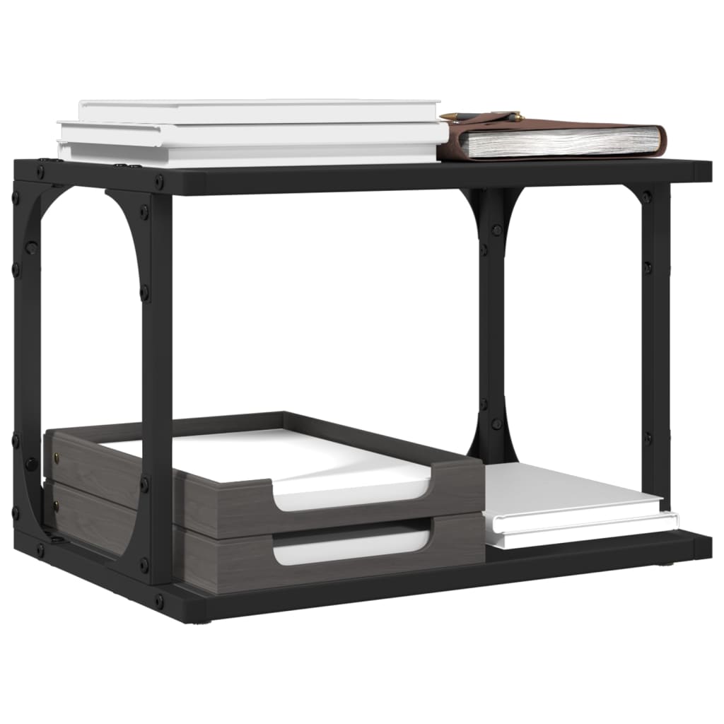 Printer Stand 2-Tier Black 41x28x33,5 cm Engineered Wood