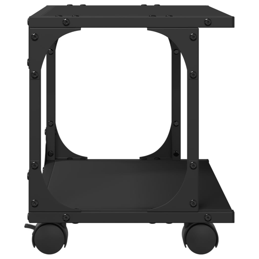 Printer Stand 2-Tier Black 41x28x33,5 cm Engineered Wood