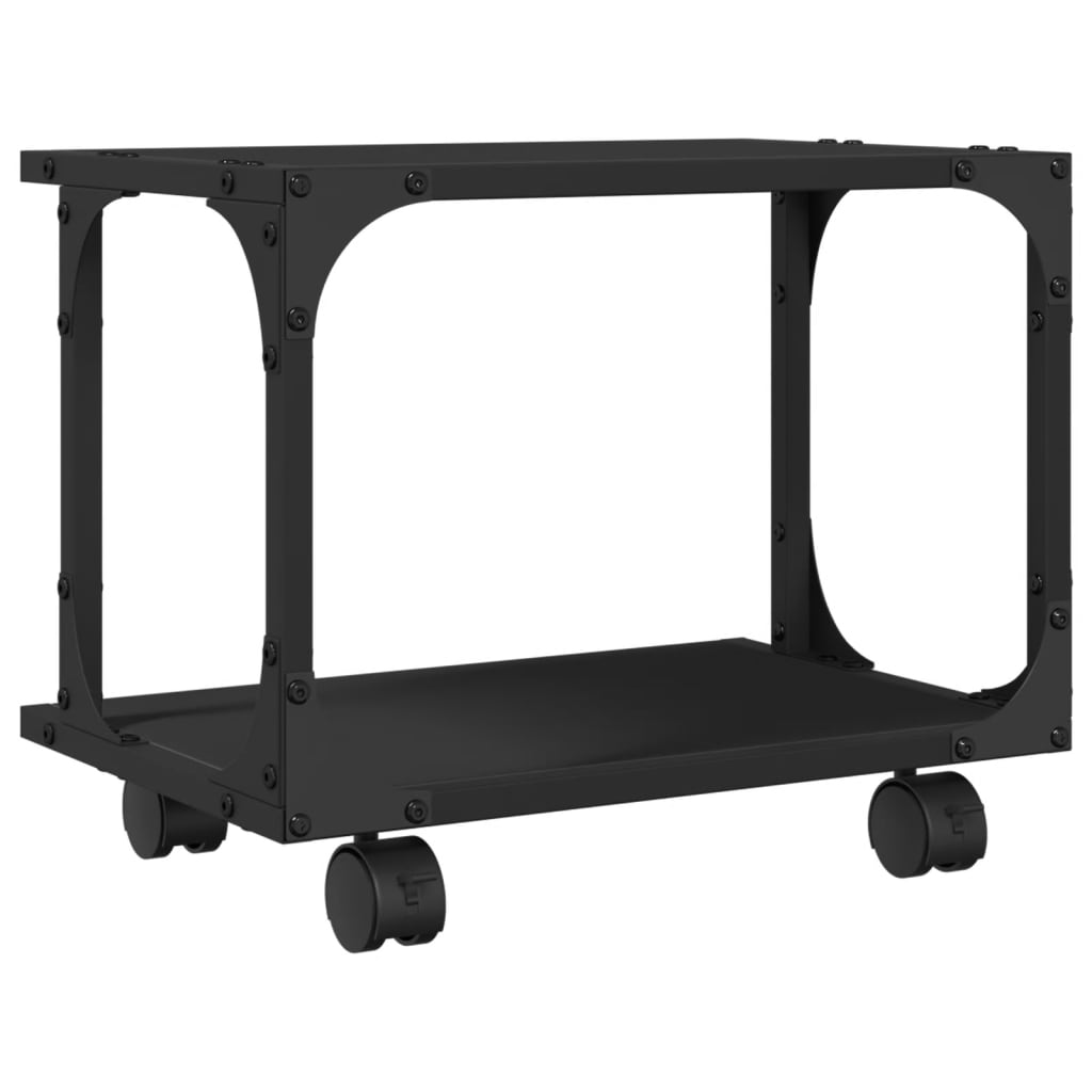Printer Stand 2-Tier Black 41x28x33,5 cm Engineered Wood