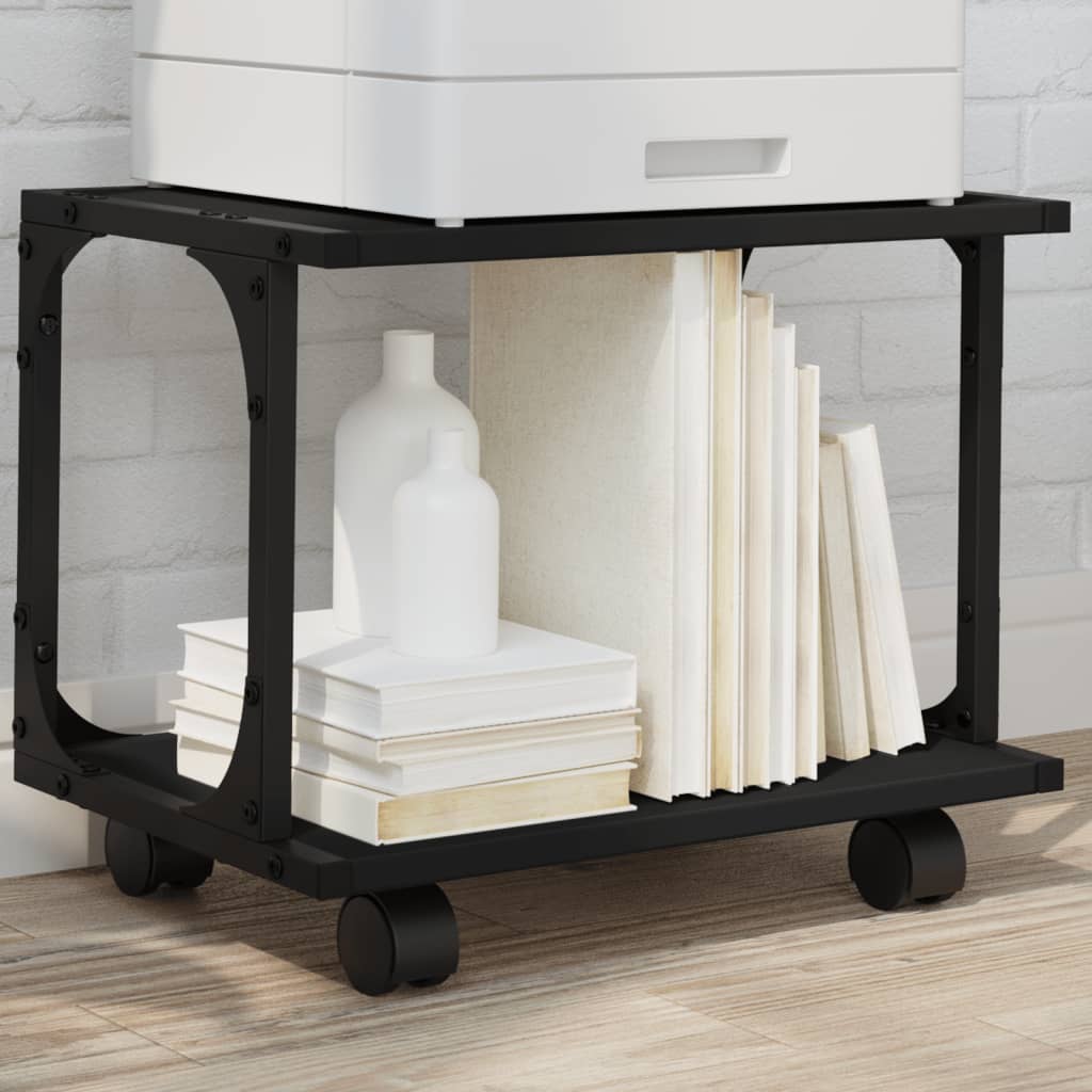 Printer Stand 2-Tier Black 41x28x33,5 cm Engineered Wood