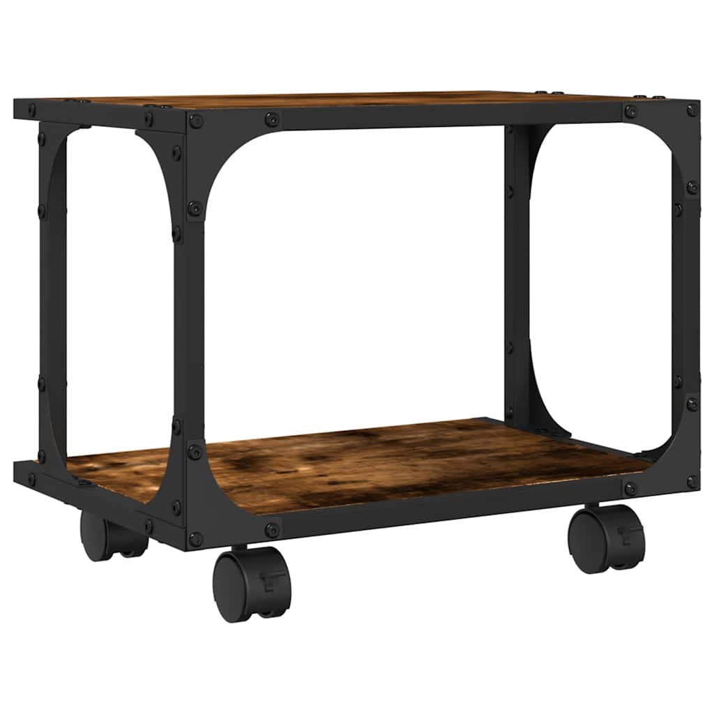 Printer Stand 2-Tier Smoked Oak 41x28x33.5 cm Engineered Wood