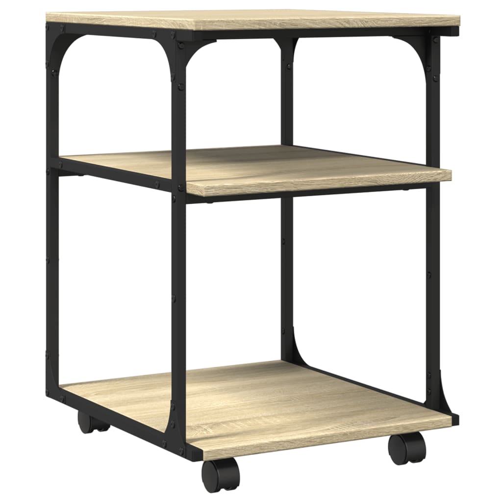 Printer Stand 3-Tier Sonoma Oak 43x48x64 cm Engineered Wood
