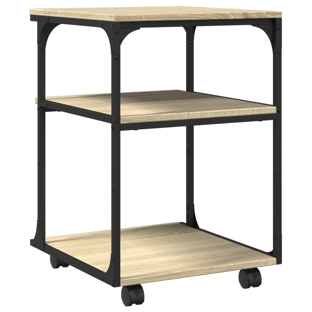 Printer Stand 3-Tier Sonoma Oak 43x48x64 cm Engineered Wood