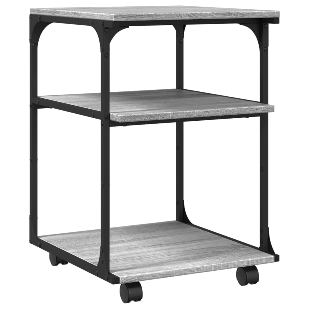 Printer Stand 3-Tier Grey Sonoma 43x48x64 cm Engineered Wood