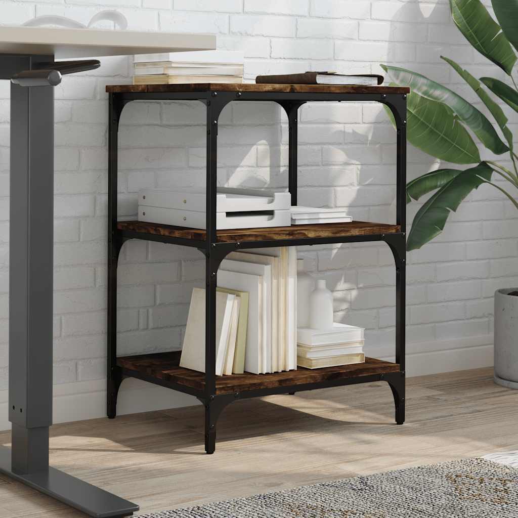 Printer Stand 3-Tier Smoked Oak 50x41x75 cm Engineered Wood