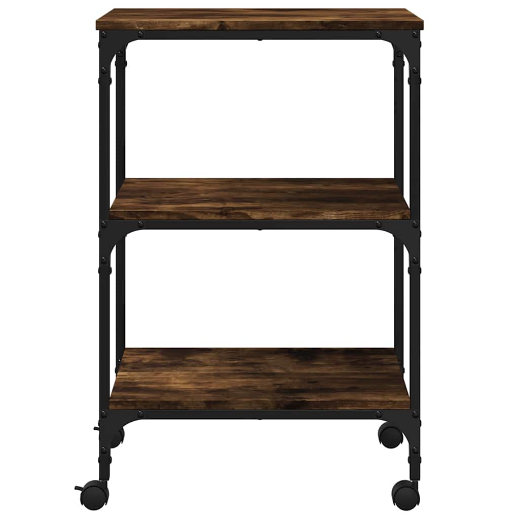 Printer Stand 3-Tier Smoked Oak 50x41x75 cm Engineered Wood