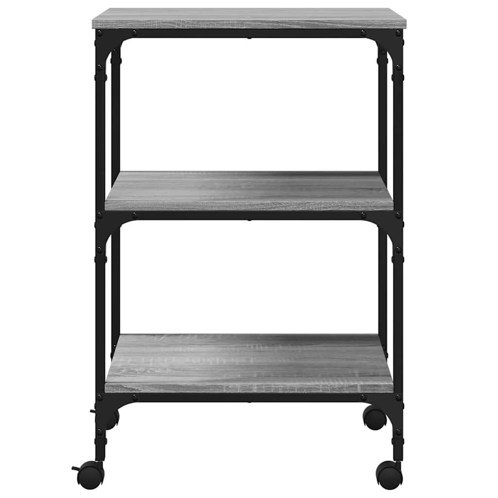 Printer Stand 3-Tier Grey Sonoma 50x41x75 cm Engineered Wood