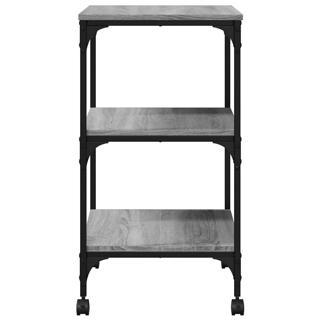 Printer Stand 3-Tier Grey Sonoma 50x41x75 cm Engineered Wood