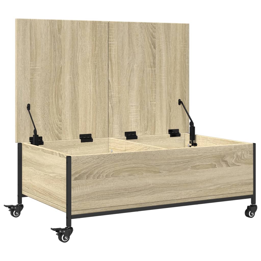 Coffee Table with Wheels Sonoma Oak 91x55x34 cm Engineered Wood