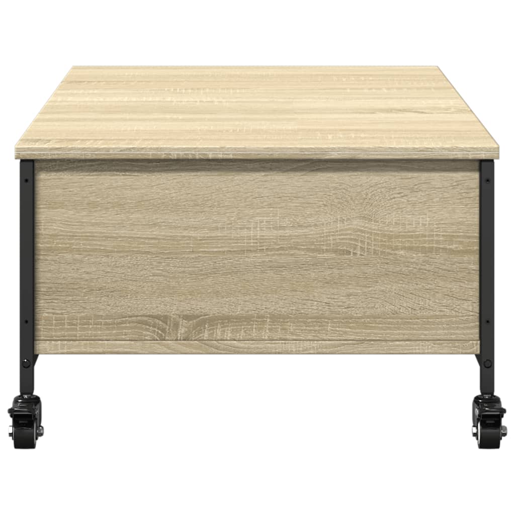 Coffee Table with Wheels Sonoma Oak 91x55x34 cm Engineered Wood